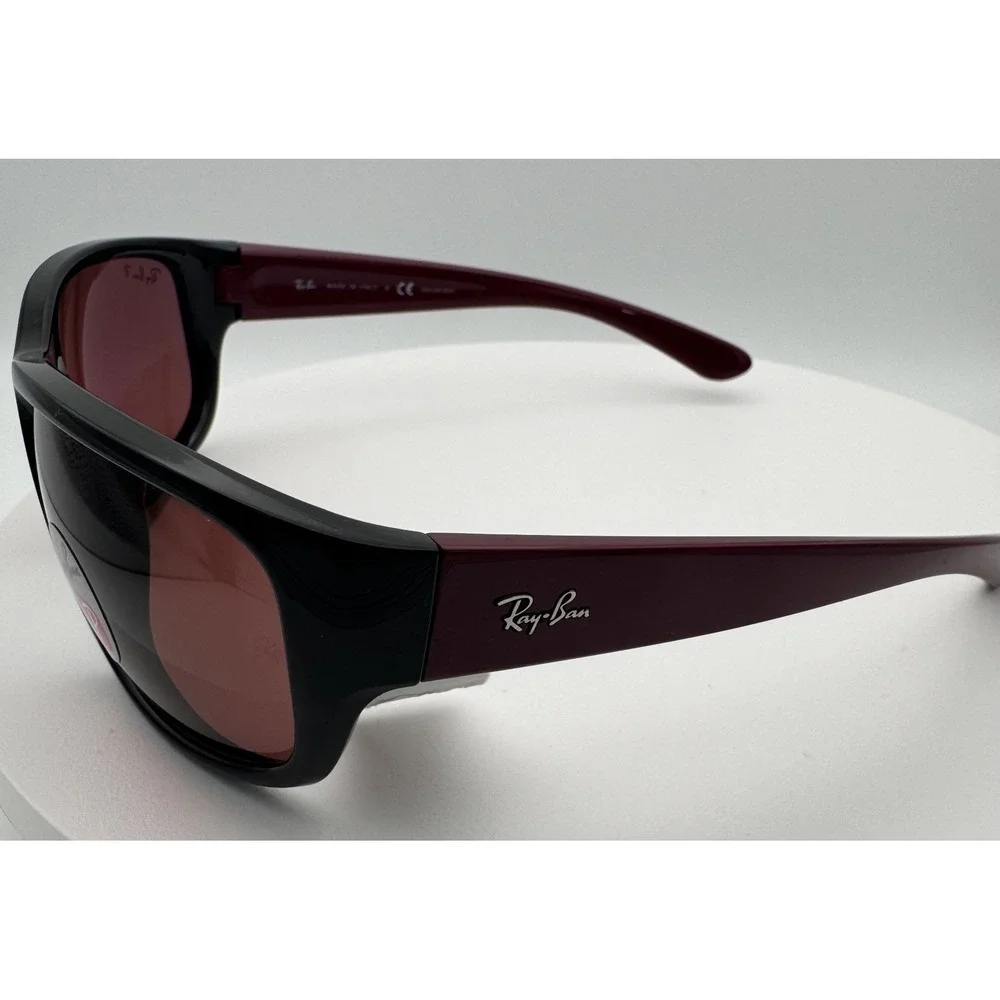 Ray Ban RB4300 6434/AF 63[]18 130 3P Polarized Sport Wrap Purple Lenses